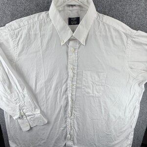 Gitman Bros 19 35 TTX Oxford Cotton Button-Down Mens White Pocket Solid Shirt